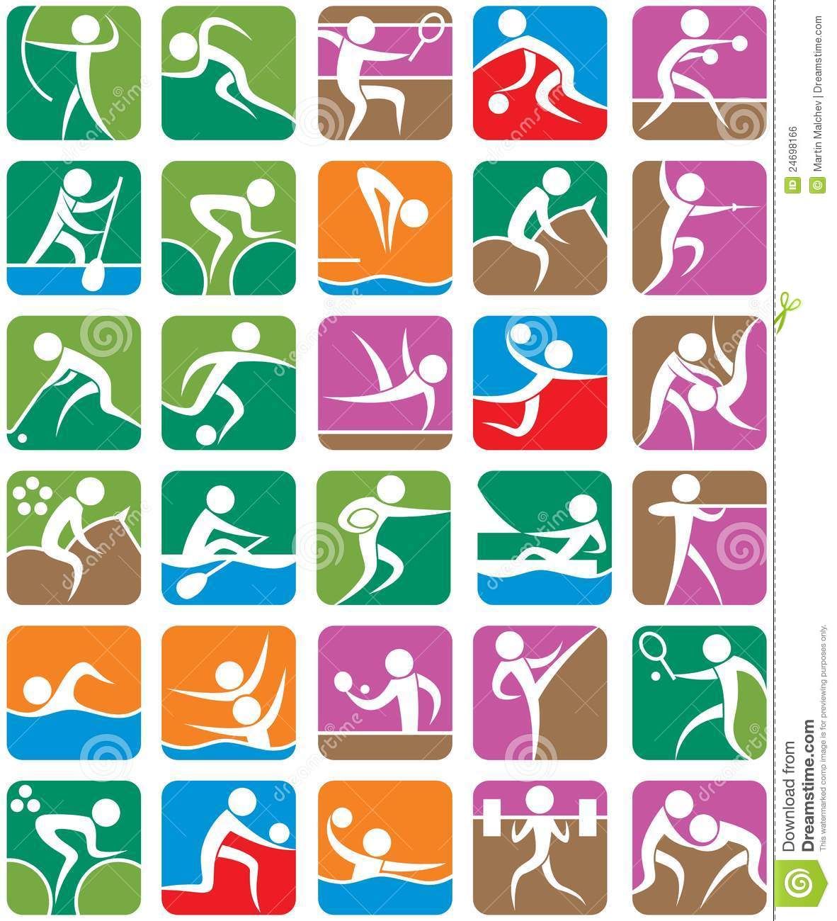 Summer Sports Symbols   Colorful Royalty Free Stock Image   Image    