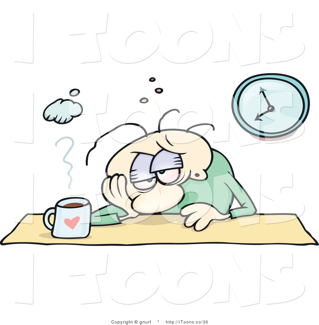 Vector Clip Art Of A Hungover Employee At His Desk By Gnurf    35