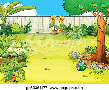 Vector Illustration   A Beautiful Garden  Stock Clip Art Gg63364177