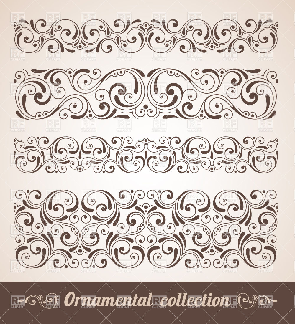Vintage Curly Horizontal Borders 29051 Borders And Frames Download