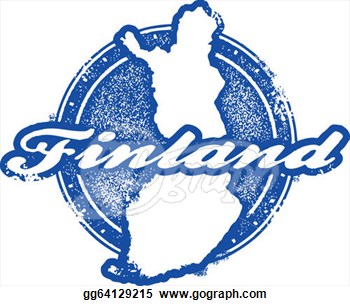 Vintage Style Finland Country Stamp   Clipart Drawing Gg64129215
