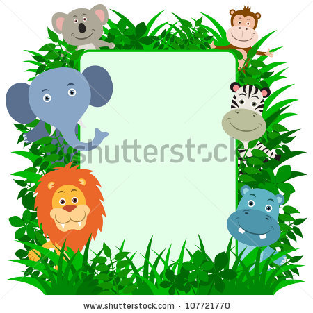 Baby Safari Border Clipart Baby Jungle Animals 