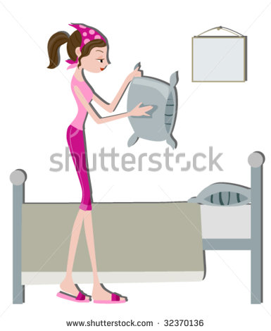 Boy Making Bed Clipart Making Bed   Vector   Stock