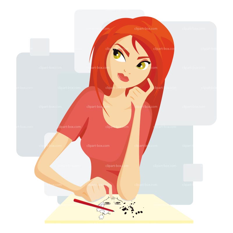 Clipart Girl Drawing   Royalty Free Vector Design