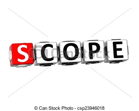 Clipart Of 3d Word Scope On White Background Csp23946018   Search Clip