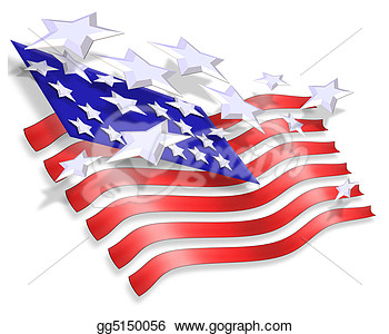 Clipart   Stars And Stripes Patriotic Background  Stock Illustration