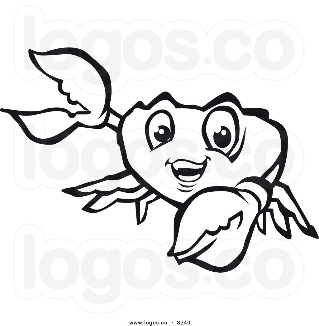 Crab Clipart Black And White Royalty Free Vector Of A Black And White