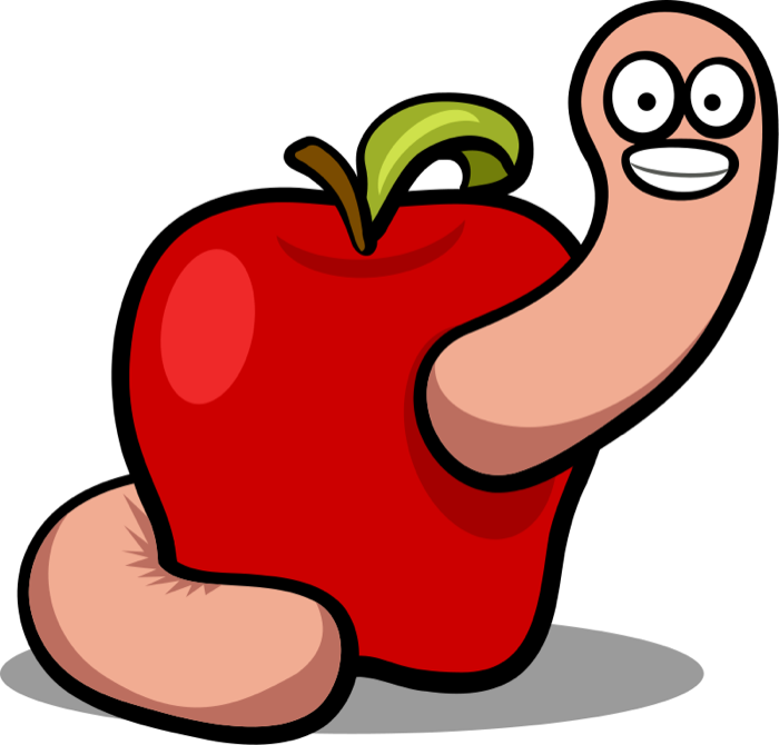 Cute Apple Clip Art Apple With Worm Png