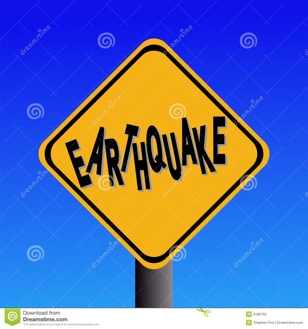Earthquake Hazard Sign Stock Photography   Image  5186792