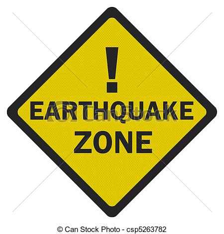 Earthquake Zone Sign Isolated On White Csp5263782   Search Clipart    