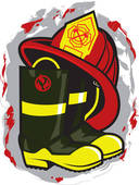 Fireman Hat And Boots   Clipart Graphic