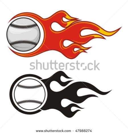 Flaming Baseball Ball  Vector Illustration    47988274   Shutterstock