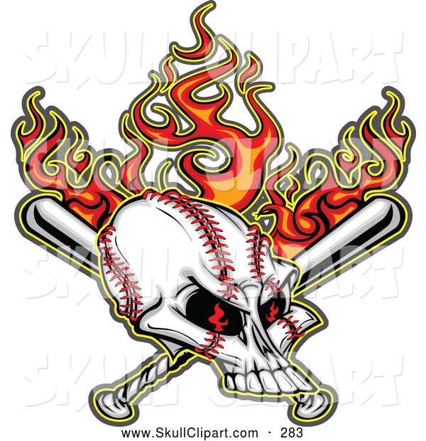 Flaming Baseball Clip Art