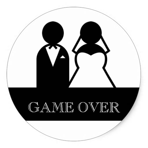 Game Over Bride Groom Clipart Wedding Stickers   Zazzle