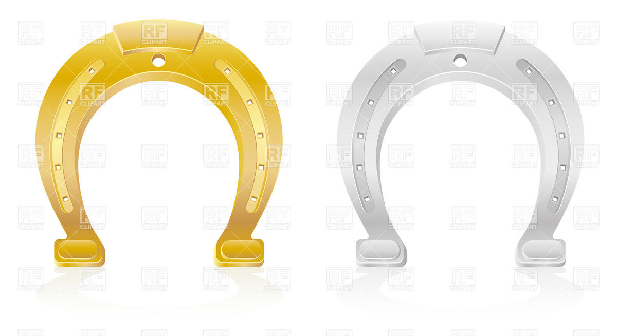 Gold And Silver Horseshoe Download Royalty Free Vector Clipart  Eps 