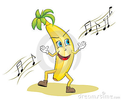 Illustration Of Very Cute Banana  Banana Is Dancing And Singing