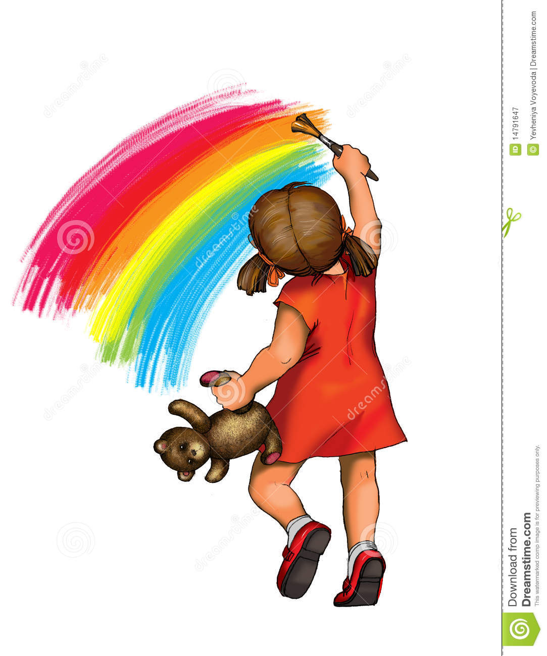 Little Girl Drawing Clipart Little Girl Drawing Rainbow