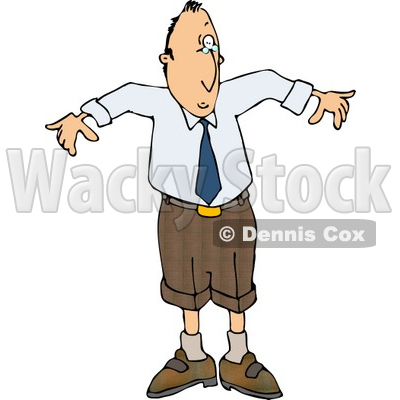 Man Wearing A Small Business Suit   Humorous Business Clipart   Djart