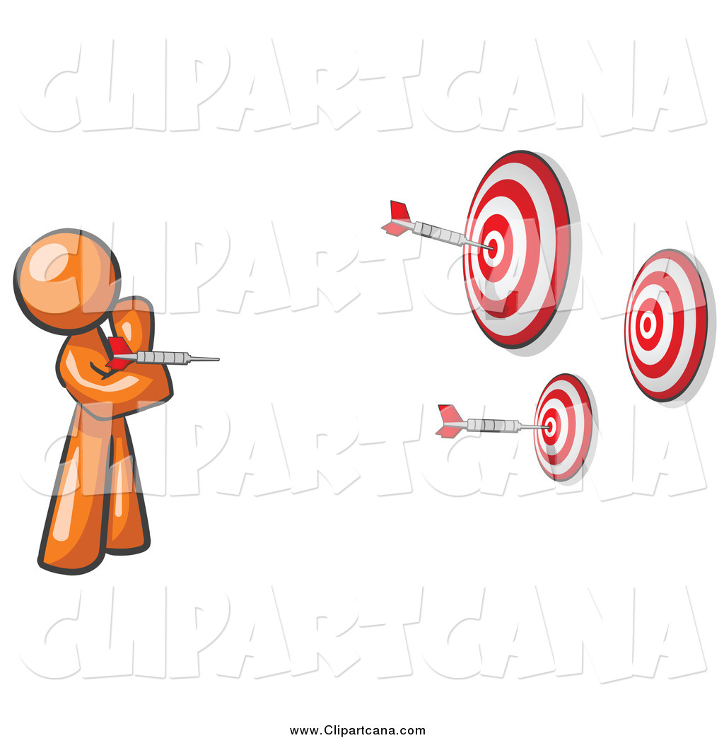     Preview  Clip Art Of An Orange Man Throwing Darts By Leo Blanchette