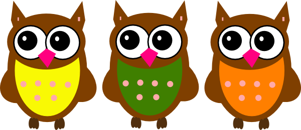 Triple Owls Clip Art At Clker Com   Vector Clip Art Online Royalty    