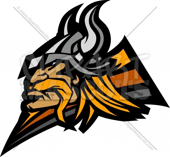 Viking Mascot Vector Graphic With Horned Helmet   Clipart 4 Mascots