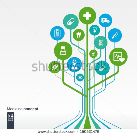 With Lines Circles And Icons  Growth Tree Concept With Medical    