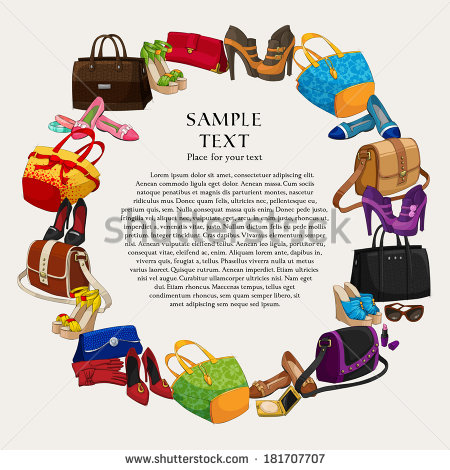 Women Shoes Bags And Accessories Vector Illustration   Stock Vector
