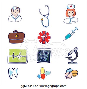 And Hospital Symbols And Icons  Clipart Illustration Gg60731672