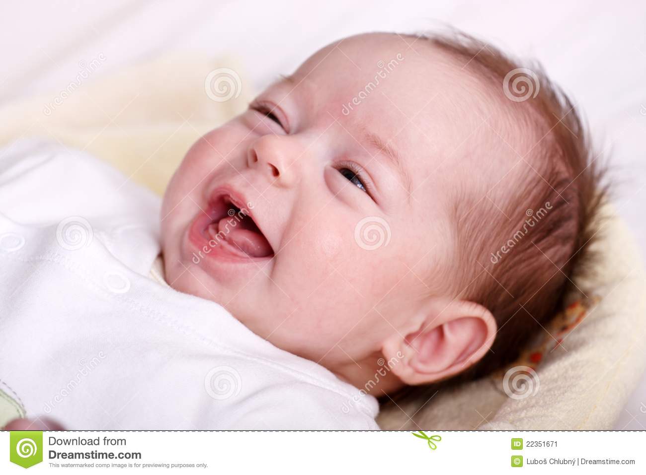 Baby Girl Laughing With Toothless Smile Stock Image   Image  22351671