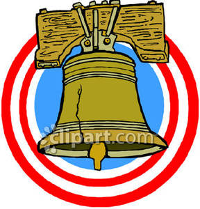     Blue With Philadelphia S Liberty Bell   Royalty Free Clipart Picture