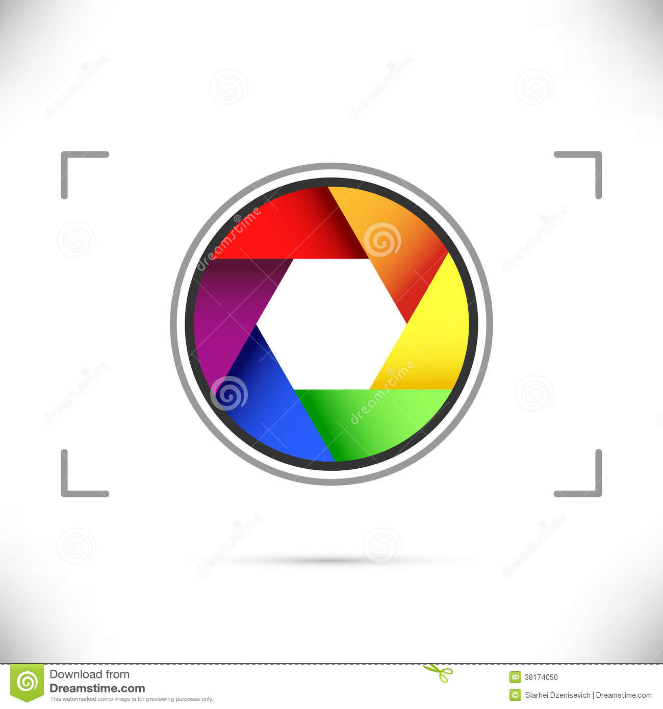 Bright Rainbow Camera Shutter Diaphragm  Clip Art 