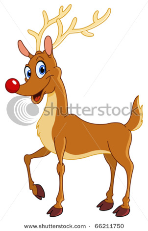 Cartoon Reindeer   Vector Clipart Illustration