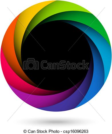 Clip Art Vector Of Colorful Camera Shutter Aperture Illustration
