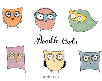     Clipart Png Or Jpeg Digital Downloadable Files Whimsical Owls