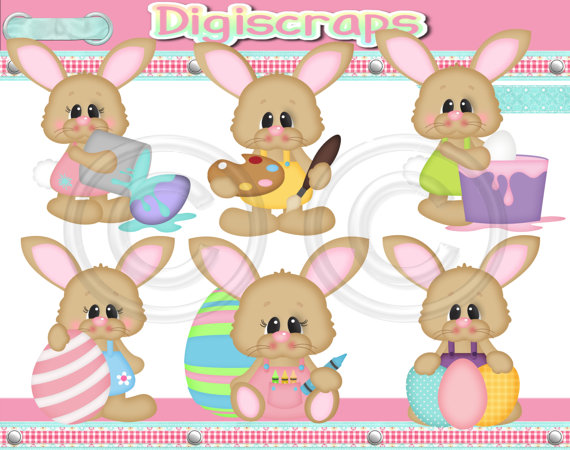 Easter Eggs To Dye Digital Clip Art Set   Clipart Scrapbooking Set