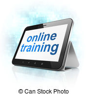 Education Concept  Online Training On Tablet Pc Computer Drawing