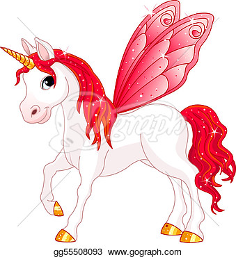 Fairy Tail   Rainbow Colored Horses Series   Clipart Illustrations