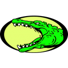 Gator Head With Open Mouth In Oval