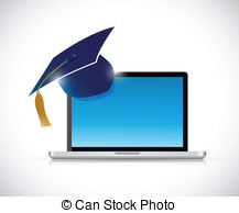 Online Education Graduation Concept Illustration Stock Illustration
