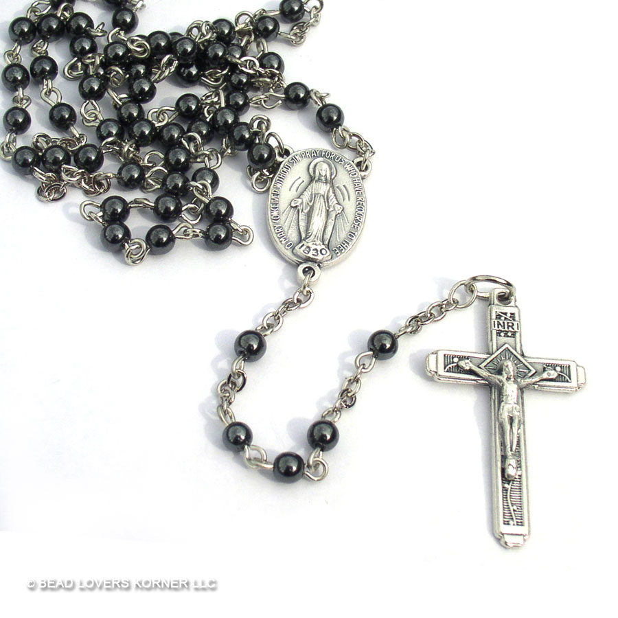 Rosary Beads Clip Art Hematite Rosary Beads With