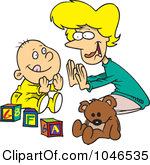 Royalty Free Rf Clip Art Illustration Of A Cartoon Mom Playing Patty