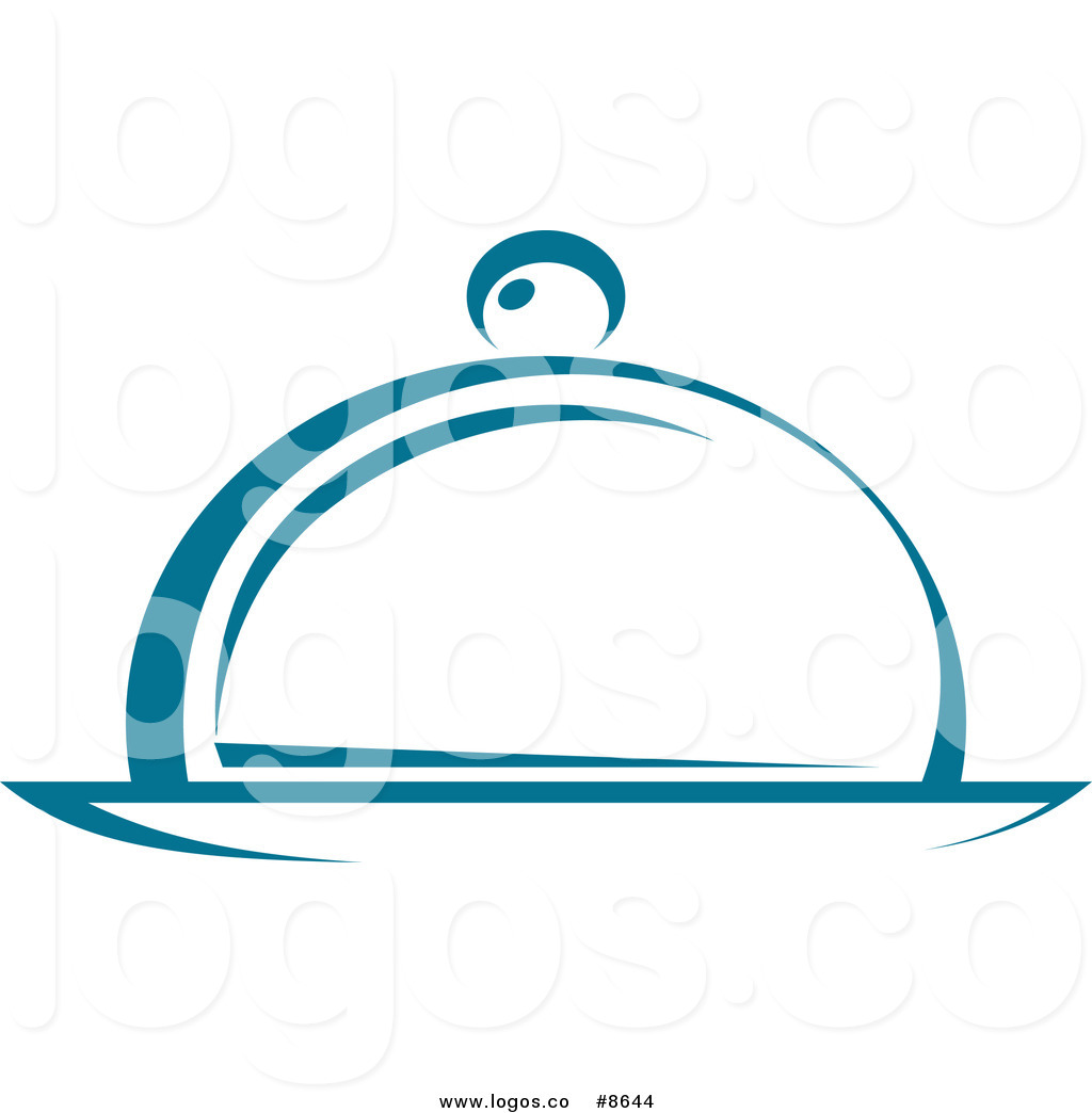     Teal Cloche Food Service Platter Logo By Seamartini Graphics Media