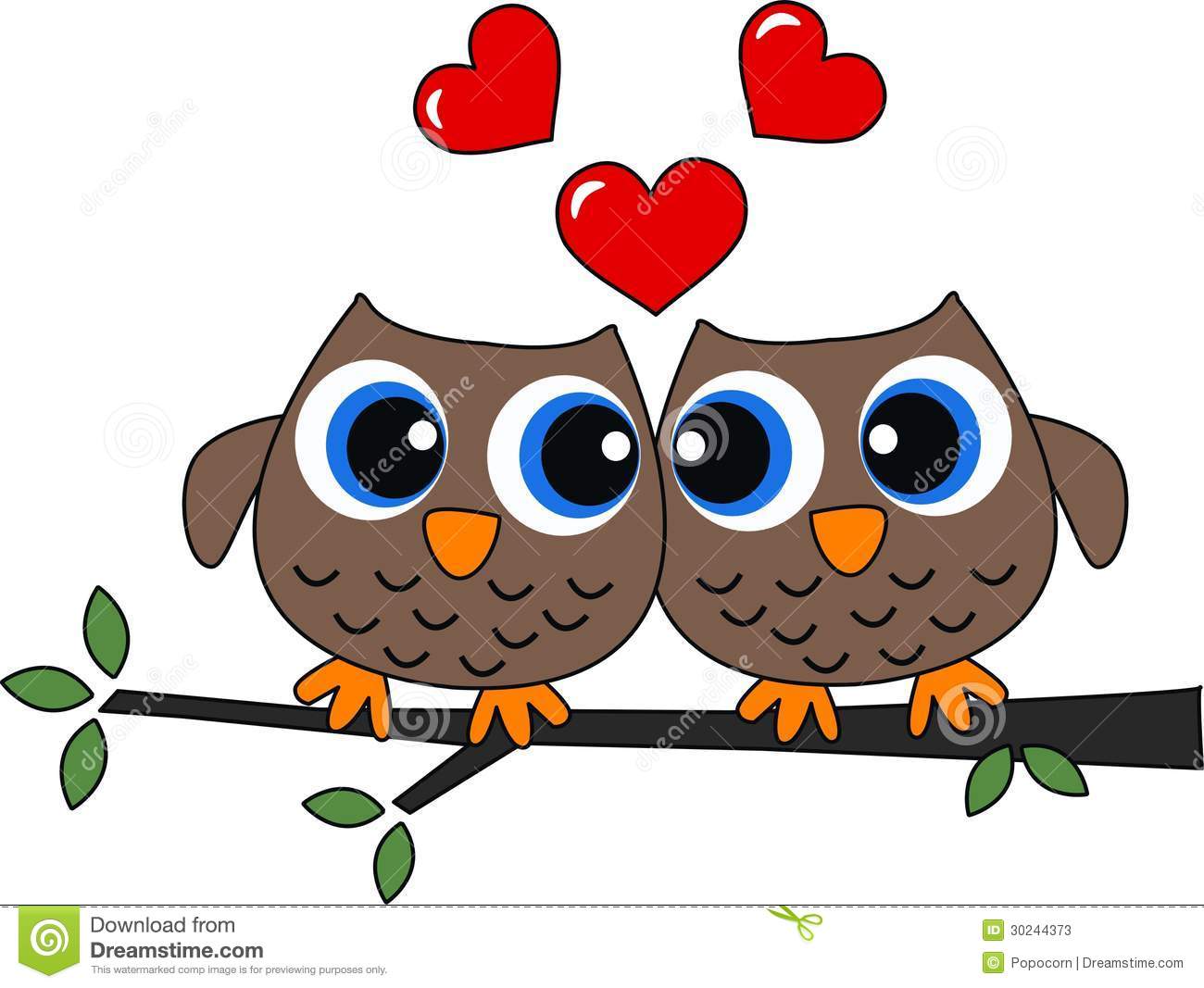 Two Owls In Lovevalentines Day Or Other Love Celebration