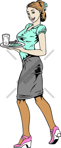 Waitressc003 Clipart And Vectorart  Occupations   Food Service
