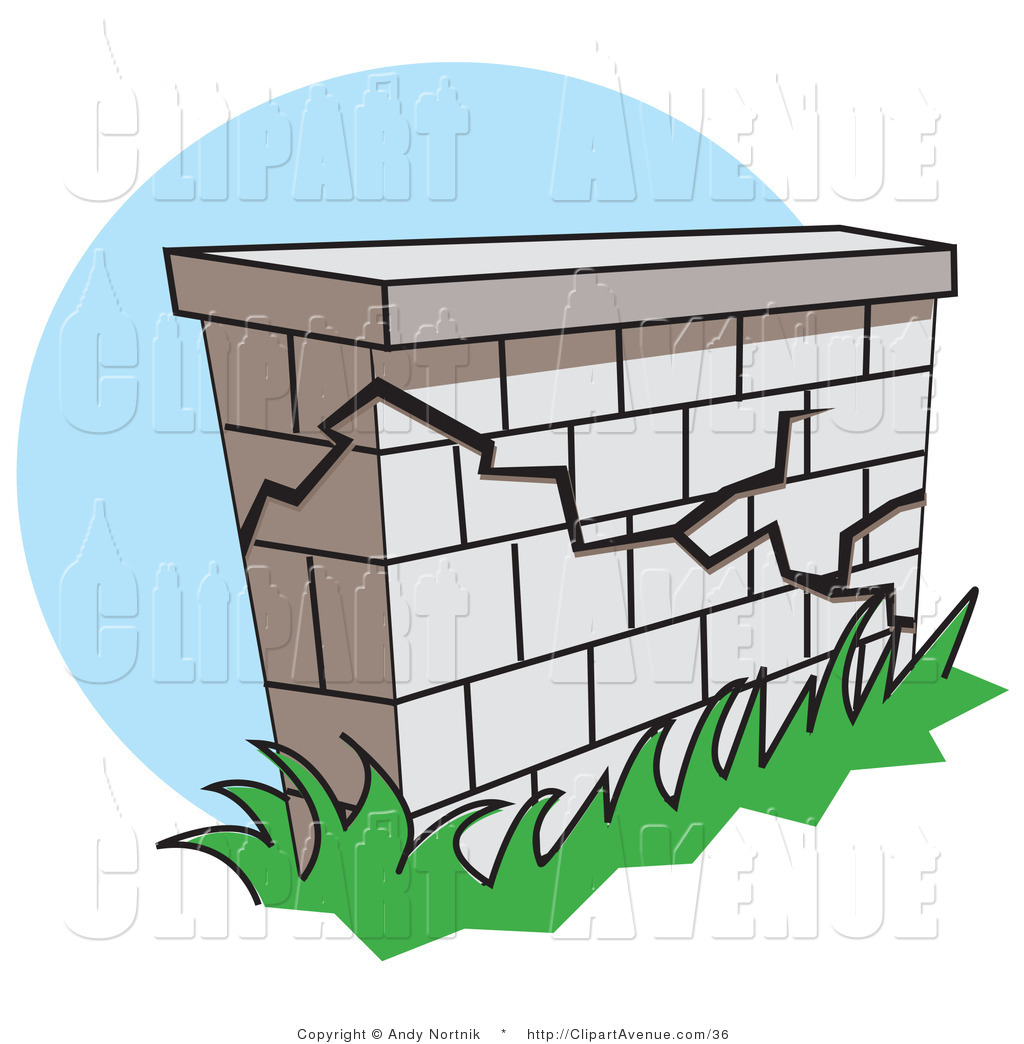 Avenue Vector Clipart Of A Crumbling Brick Wall By Andy Nortnik    36