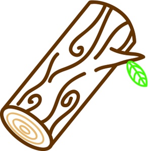 Clipart Illustration Of A Log With A Leaf Clipart Illustration By
