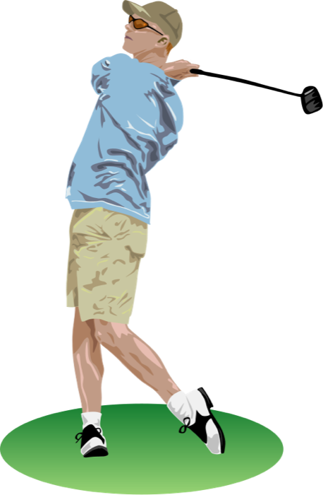 Free Golfer Swinging The Club Clip Art