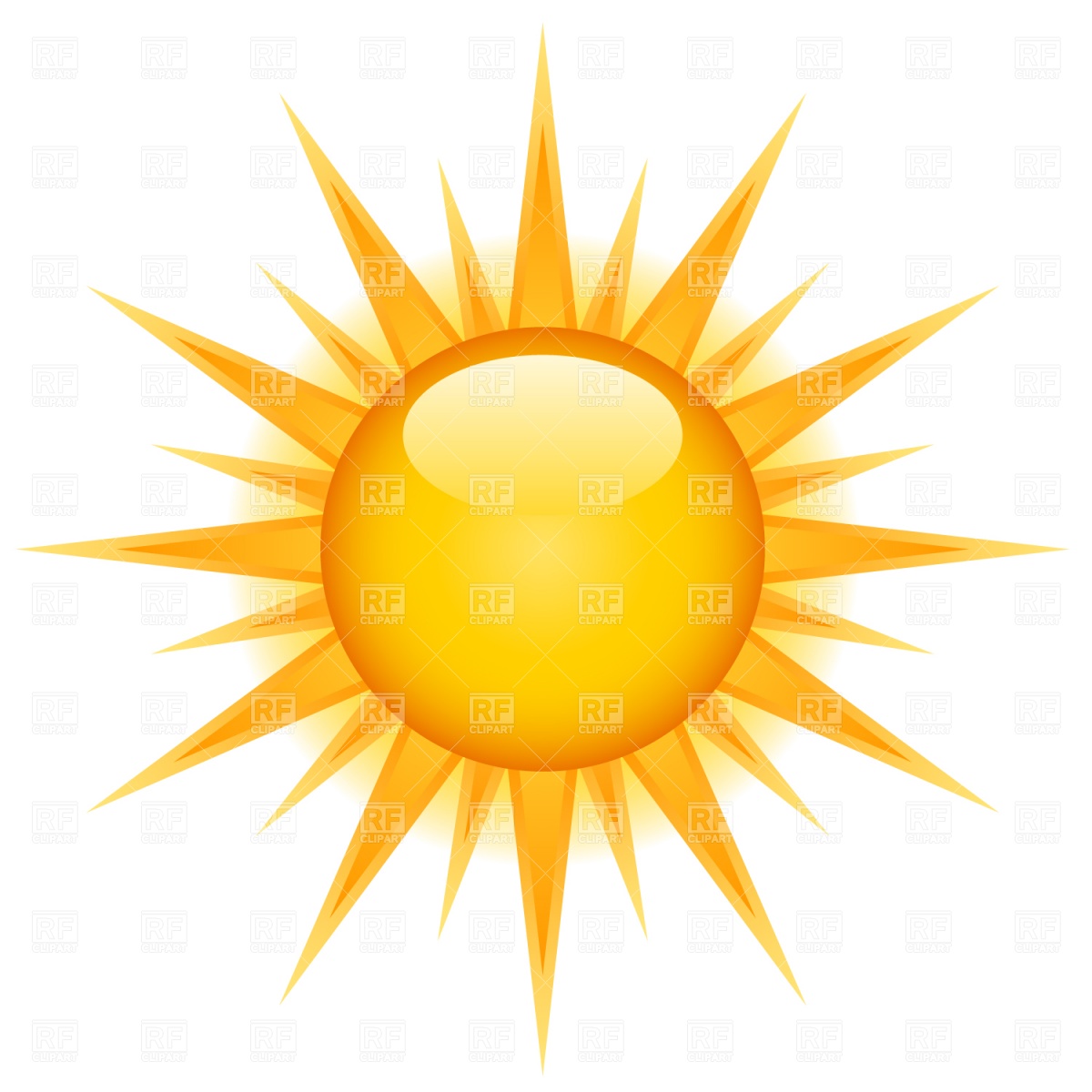 Glossy Sun Icon 1526 Download Royalty Free Vector Clipart  Eps