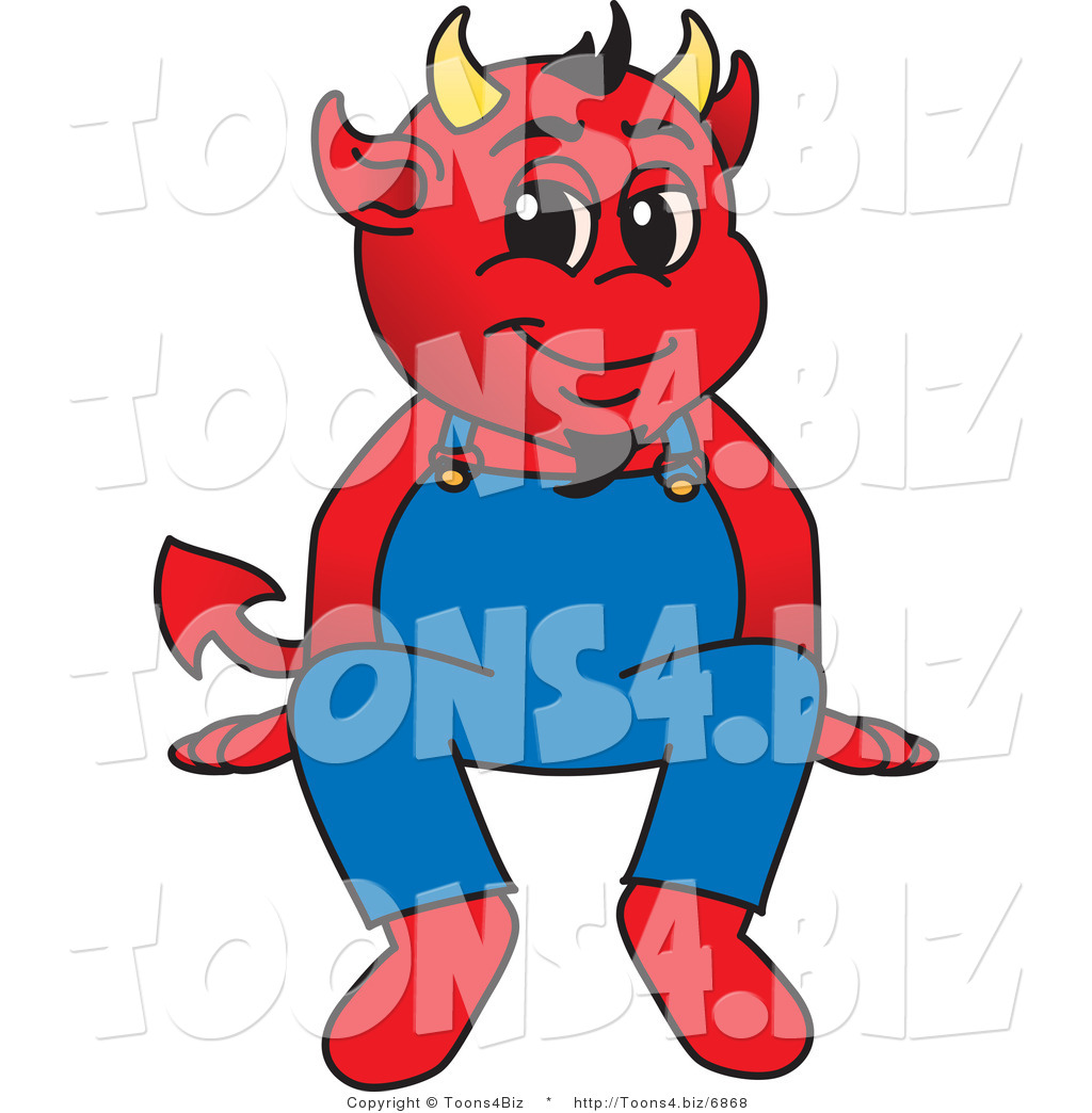 Ledge Clipart Vector Illustration Of A Cartoon Devil Mascot Sitting On