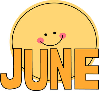 Month Of June Sun Clip Art Image   The Word June In Orange With A
